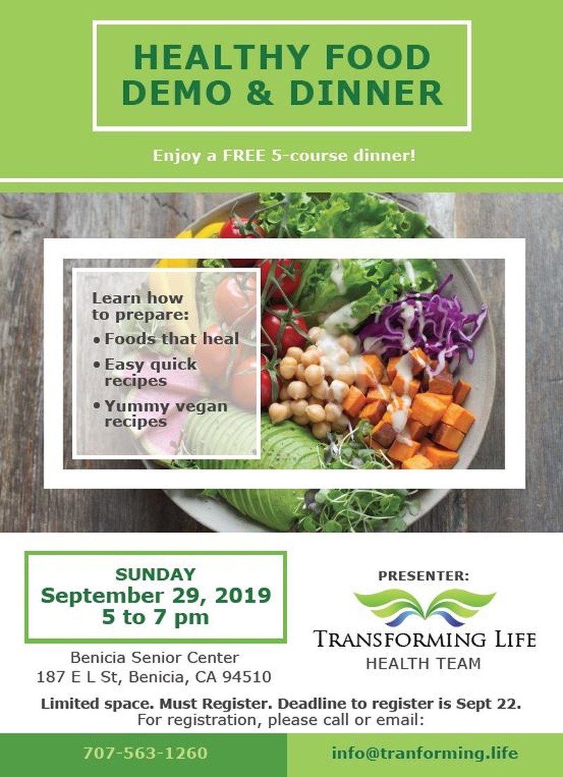 Healthy Cooking Ideas, Food Demo & Dinner